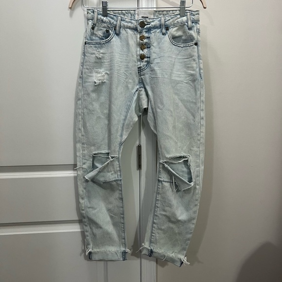One Teaspoon Light Blue Saints High-Rise Boyfriend Denim Jeans Size 25 US - Picture 2 of 10